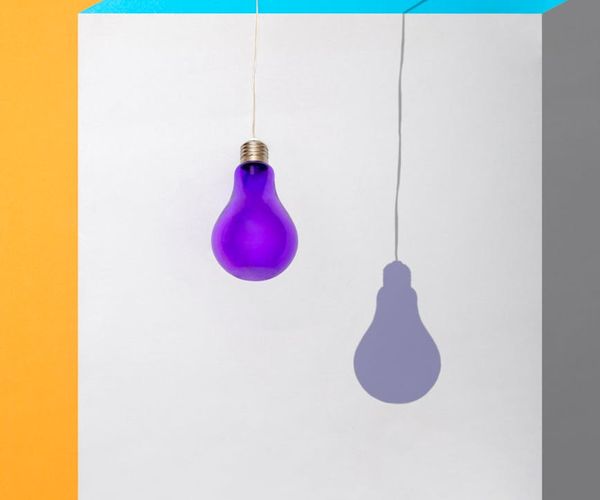 Minimalist purple abstract background with soft light arcs